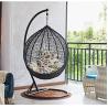 Outdoor Patio PE Rattan Swing Chair With Metal Frame Cheap Egg shaped Hanging