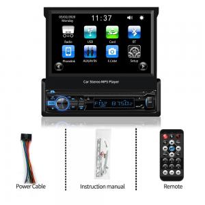 1 Din 7" Carplay Car Radio Bluetooth Android-Auto Touch Screen MP5 Player RDS FM USB TF ISO Stereo Audio
