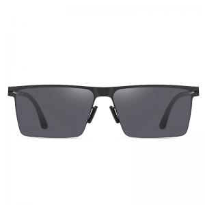 Ultralight Metal Frame Sunglasses Double UV Coating  , Male Sunglasses For Driving