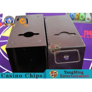 Customized Deluxe Metallic iron Cash Box Texas Hold'em Poker Table Cash Drop Carrier Tip Box