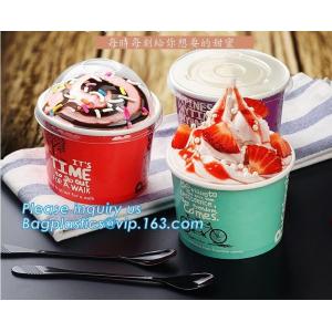 China A series of custom logo printed double PE coated icecream paper cup with lid from Wuhan manufacturer bagplastics bagease supplier