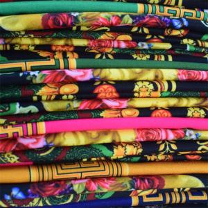 OEM Island Printed Dress Material Fabric 100% Polyester Clothing