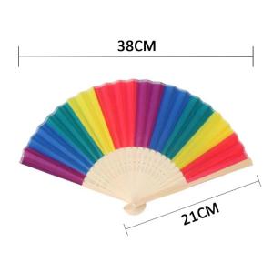 Chinese Traditional Fabric Bamboo Customized Hand Fans Hand Made Folding Decorative