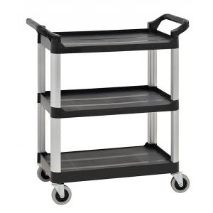 Office Small Janitorial Cleaning Cart 200 Lbs 3 Shelf Utility Cart