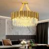 China Rectangular Gold Plated Clear Crystal Ceiling Lamp , Large Hanging Chandelier Lighting wholesale