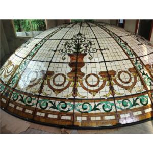 China Roof Skylight Stained Glass Skylight Cover Graphic Design Stained Glass Ceiling supplier