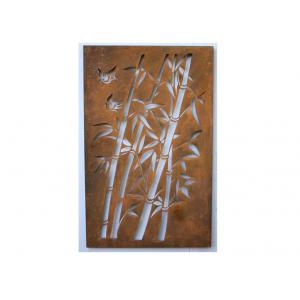 Corten Steel Metal Wall Sculpture Bamboo Pattern For Commercial Receptions