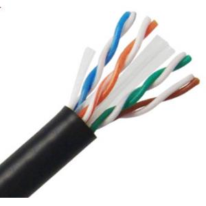 China Black Color CAT6 Network Cable PE Jacket For Outdoor Networking , High Performance wholesale