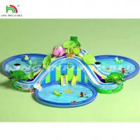 China Inflatable Ground Water Park Inflatable Slide With Three Pool on sale