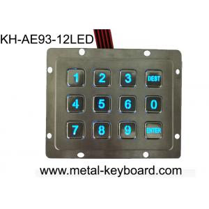 China Illuminated 3 X 4 Layout 12 Key Metal Numeric Keypad Stainless Steel For Access Control supplier