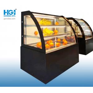 China 47in Modern Glass Curved Glass Refrigerated Bakery Display Case Sliding Door CE supplier