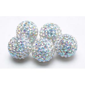 China Shamballa Rhinestone Crystal Pave Argil Beads  4 -16mm Pave Crystal Ball Beads RH13328 supplier