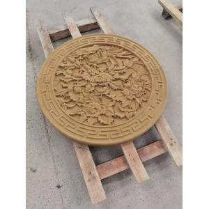 Exquisite Custom Beige Sandstone Carvings Hand Carved Stone Wall Relief 10mm