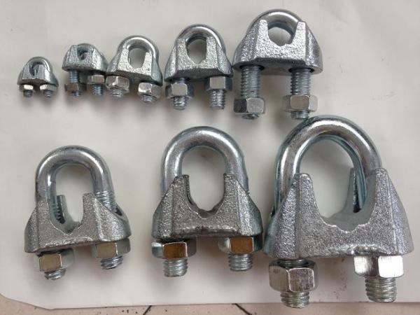 DIN 741 Wire Rope Clamp , Wire Rope Clips With Malleable Iron Material