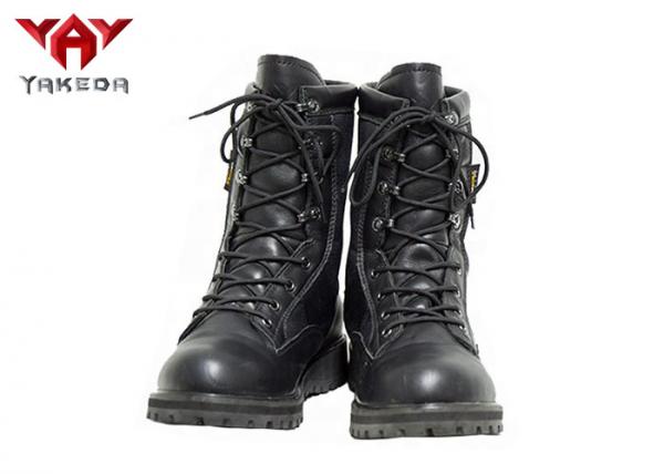 Leather Breathable Combat Hiking Military Boots For Men Flat Low Heel