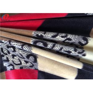 China Printed Polyester Stretch Knitted Spandex Velvet Fabric For Dress / Upholstery supplier