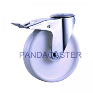 China 5 Polypropylene Wheel Swivel Bolt Hole Industrial Castors With Double Brake Device supplier