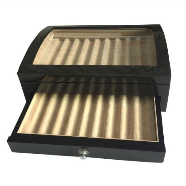 China 2 Layer Custom Wood Pen Box 20 Slots Durable Glossy Wooden Pen Storage Box wholesale