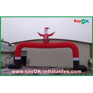 Christmas Outdoor Big Red Inflatable Christmas Arch With Christmas Man