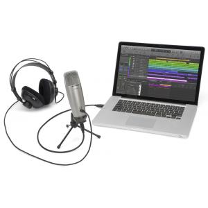 Music Sound Recording Microphone 19mm Diaphragm Grey 20Hz-18kHz With USB Port