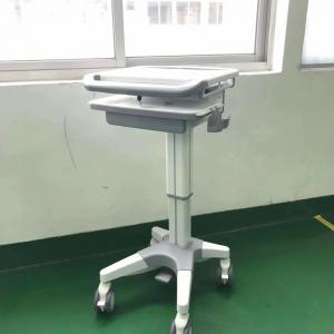 Hospital Notebook Rolling Desktop Computer Cart , ABS Mobile Laptop Cart Medical