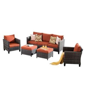 Customized Rattan Garden Sofa Set Non Toxic Garden Corner Lounge Set