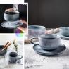 household Japanese ceramic mug coffee cup simple drinking cup with milk breakfast cup bambi blue glaze