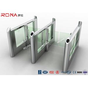 China Smart Electronic Flap Waist Height Turnstiles RFID Security Gate For Pedestrian Control wholesale