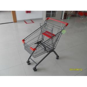 China Transparent Powder Coating  80L Grocery Shopping Trolley With Anti UV Plastic Parts supplier