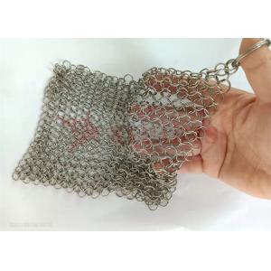 316 Stainless Steel Food Grade Kitchen Chainmail Scrubber For Cast Iron Cleaner