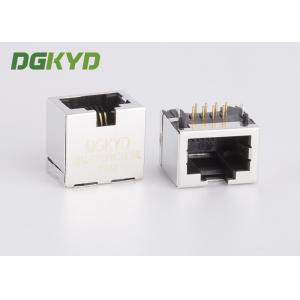China Metal Shielded Female Rj45 Ethernet Jack Connector Without Transformer , 11.5mm supplier