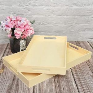 China Sustainable Sushi Wood Nested Serving Trays With Handles supplier