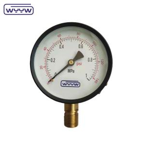 China Bourdon tube 100mm 10bar 7bar air maometer G1/2 1.6%FS lower connection dry pressure gauge supplier