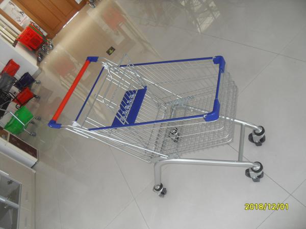 Anti UV Plastic Parts Vegetable Shopping Trolley For Supermarket , Easy Push