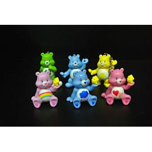 Rainbow Color Key Ring Plastic Toy Figures Care Bear Sell For Collection For kids