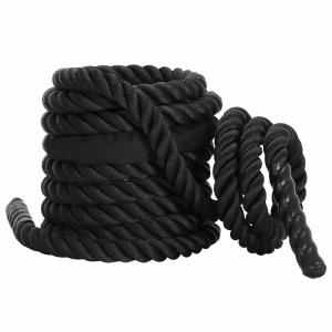 China Costomized 25mm-50mm Black Heavy Polyester Workout Fitness Exercise Gym Power Battle Rope supplier