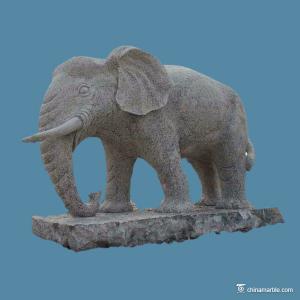 China Outdoor Granite Stone Animal Sculptures Elephant For Landscape Garden Decoration supplier