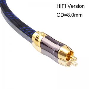 China 8.0mm Wire RCA HIFI Coaxial 75 Ohm OFC Subwoofer 3.5mm Audio Cable supplier