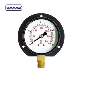 China Black Steel Type Wall Mounted Pressure Gauge 100mm Dial 1 year Warranty supplier