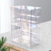 China 3 Tiered 2 Tier Acrylic Display Stand Case Box Assemble Countertop With Door And Shelf on sale