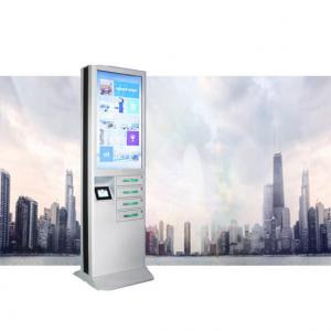 China White CRS Material Fast Wireless Charging Station With 43 Inch Digital Signage supplier