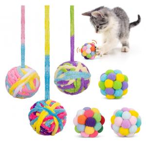 Interactive Safe Chew Toys For Cats With Bell And Cat Fuzzy Balls