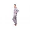 Ladies Yarn Dye Check Flannel Pyjamas , Womens Flannel Pajamas Full Open Placket