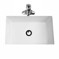 China Rectangle WC Under Counter Basin White Ceramics Glazed With overflow on sale