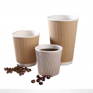 330GSM / 350GSM Disposable Paper Tableware Coffee Cups With Lids