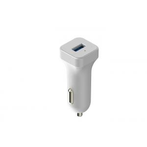China Single Port White USB Car Charger Adapter With Micro USB 5V 2.4A supplier