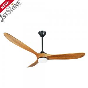 China 60 Inch Wooden Color Changing Ceiling Fan Power Saving DC Motor supplier