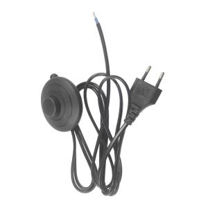 China Cordón de alimentación UE de 2 pines con interruptor de pie para lámparas de sal 6FT Negro supplier