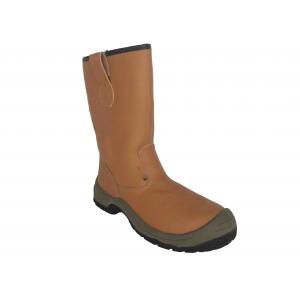 China Tan Polo Waterproof Leather Winter Boots , Water Repellent High Cut Work Boots supplier