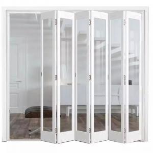 Exterior Customized Plastic Folding Door UPVC Frame Glass Accordion Design Bifold